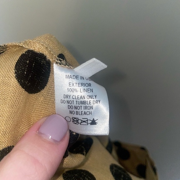 Lisa Marie Fernandez Black and Gold Polka Dot High Waist Linen Shorts Size 2 - Picture 9 of 10